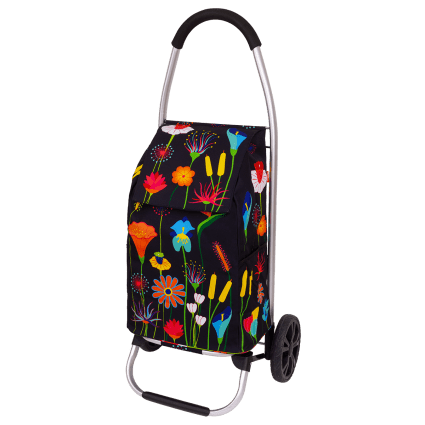 Chariot de courses noir polyester x 22 x 53 cm TROLLY Maisons