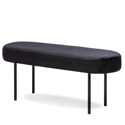 Cortesi Home Holden - Panca da ingresso in metallo, stile contemporaneo, colore: Nero
