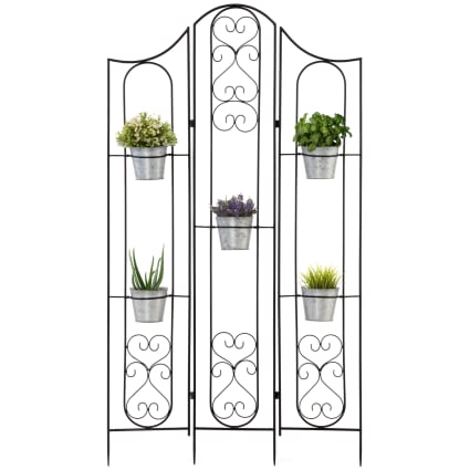 Supporto Per Piante Metallico 6 Livelli Pieghevole | Nero, Angolare Per Balcone E Giardino - 3