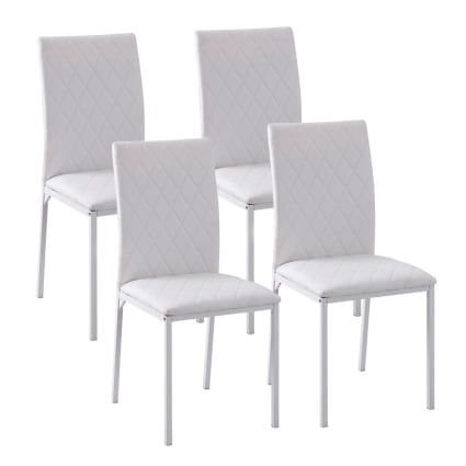 DUMOS Set Di 4 Sedie Da Pranzo In Pelle PU – Eleganti E Moderne – Grigio – Telaio Robusto, Imbottite – Per Cucina E Soggiorno