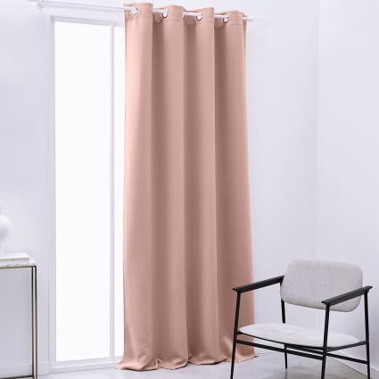 Paire De Rideaux Occultants À Œillets Thermiques Pour Salon Et Chambre À Coucher Rose Pâle 168 X