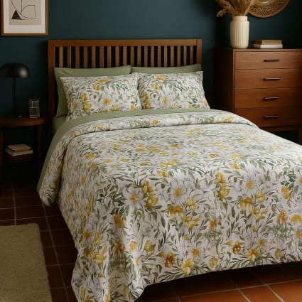 Juego de sábanas 100% algodón piezas estampado primavera cama