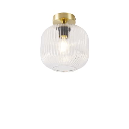 E-ENERGY Simone Plafoniera Quadrata In Vetro E Metallo, 30 Cm, Attacco E27, Lampada Da Soffitto O Parete, Made In Italy