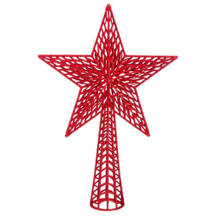 Étoile De Sapin De Noël 23 Cm - Cimier Scintillant Doré Avec Base - Décoration De Sommet D'arbre - 3
