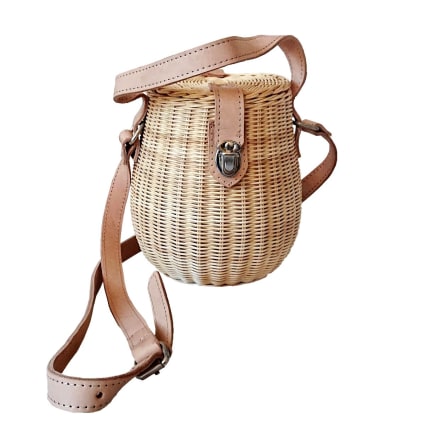 Bolso Bandolera De Paja Y Polipiel Marrón – Pequeño, Elegante Y Perfecto Para El Verano, Playa O Paseos