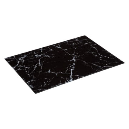 Planche à Découper En Verre Trempé Circulaire 40 Cm - Motif Jakobsmussel Noir Et Blanc - Neuf