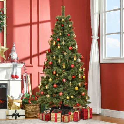 Sapin De Noël Artificiel 180 Cm Nordmann - Effet Neige Et Vrais Cônes - 1092 Branches PVC - Socle En Bois - Montage Facile - 7
