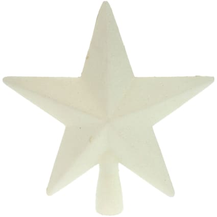 Cimier étoile Pour Sapin De Noël - Coton Ondulé Blanc, 25 X 30 Cm - Décoration Festive, Sommet D'arbre
