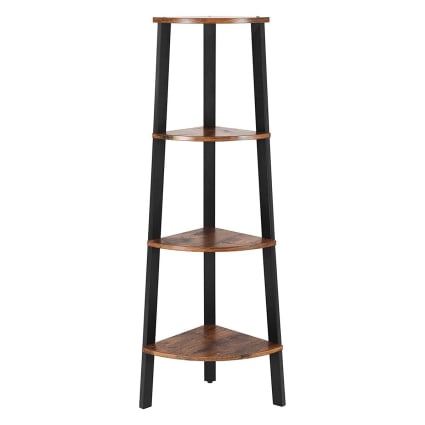 Yudu Scaffale Angolare In Bambù Con 4 Ripiani – Per Bagno O Soggiorno – Dimensioni: H 101,5 Cm, Lato 30 Cm - 2
