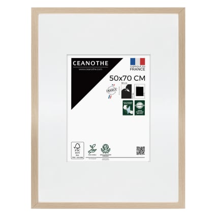 JCNORD Cadre Photo en Bois MDF Couleur Noyer de 50x70 cm avec Verre Plexi Incassable | Cadrer Moderne pour Murs et Tables