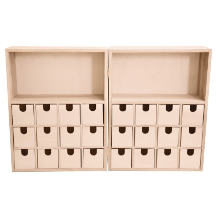 Calendrier De L'Avent En Bois à Décorer - MegaCrea DIY - 35,5 X 27 X 7 Cm (beige)