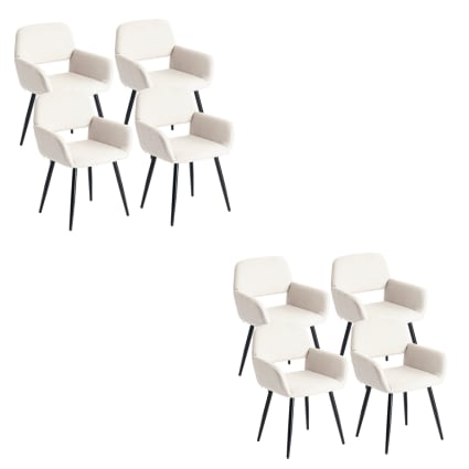 Set di 6 sedie sala da pranzo stile scandinavo forma ergonomica bianco Frédérique | Maisons du Monde