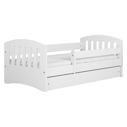 BDW Lit Enfant Super Dogs - Lit Bébé Avec Matelas Et Tiroir - Lit Antichute Confortable Et Durable - Chambre D'enfant - Wengé (Motif 3) - 140x70