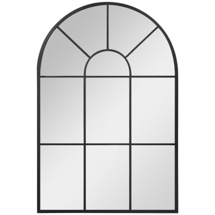 TheMIRRROR - Specchio da parete incorniciato in vero vetro, 70 x 115 cm, realizzato su misura in pino nero, ideale come specchio da corridoio o da