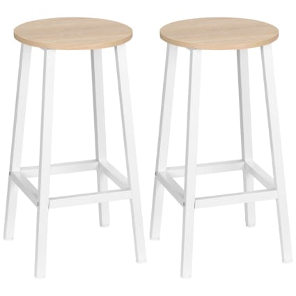 HOMCOM Set 2 Sgabelli da Bar Altezza Regolabile e Schienale Grigio