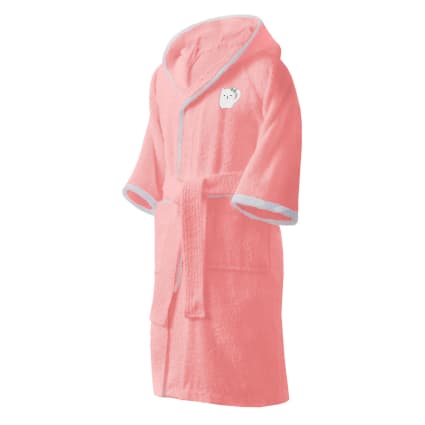 Peignoir Enfant 100% Coton Rose - Taille 2-4 Ans - Capuche, Poche, Broderie - Certifié Oeko-Tex