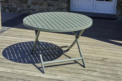 Runder Gartenklapptisch, Aluminium Marius