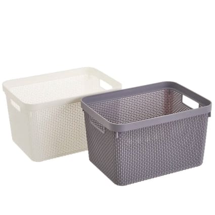 Corbeille En Plastique Multi-usage 34x24 Cm – Légère, Résistante – Idéale Rangement Linge, Jouets, Courses