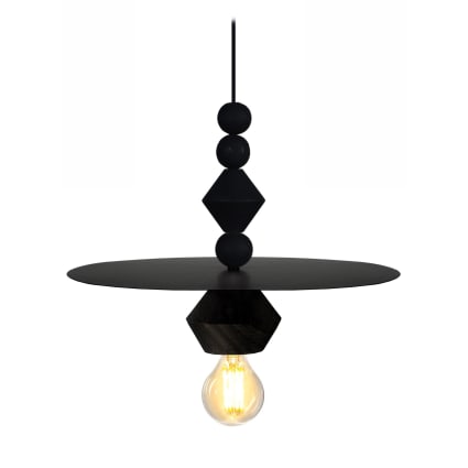 Suspension Vintage Noire Osasy – Abat-jour Métal Ajouré 30cm, Hauteur Réglable, Douille E27, Sans Ampoule