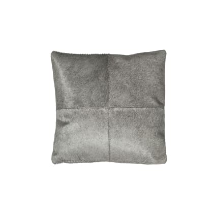 Kissenbezug aus Baumwolle und Leder 30x30, Grau Leader