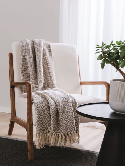 Plaid in cotone grigio 125x150