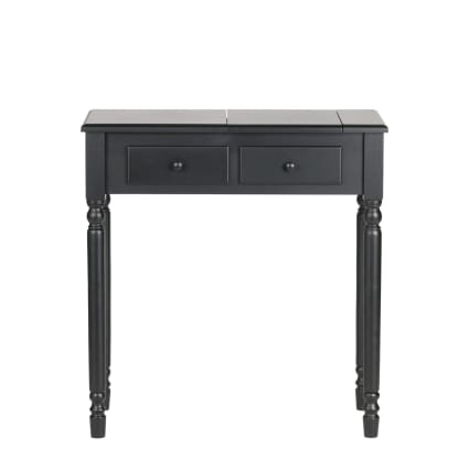 Console En Acacia Massif Noir 3 Tiroirs Bandes Teintes Variées Et Pieds Metal Noir 1405x35x81cm Cadix 30011110