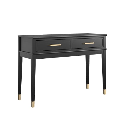 Lavish Home Consolle Con Cassetti – Mobile Da Ingresso Stretto Con 2 Ripiani, Gambe A X, Nero – Perfetta Per Corridoio, Soggiorno O Come Mobile TV