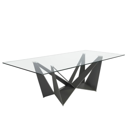 CB-Home Tavolo Da Pranzo Glassara – Vetro Temperato, Rettangolare, Bianco, 110x75x74 Cm