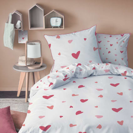 Parure de lit percale Jolis Coeurs Sylvie Thiriez