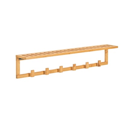 Wandgarderobe mit 6 Haken Bambus Natur | Maisons du Monde