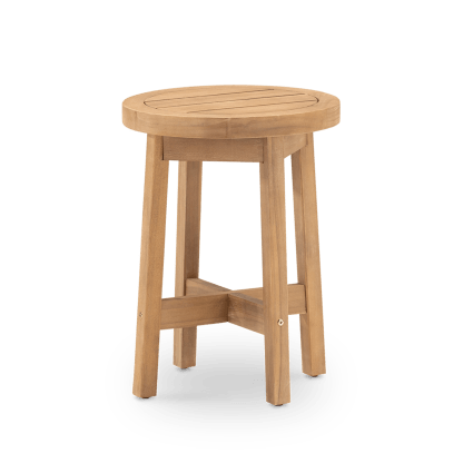 Mesita Auxiliar Redonda Blanca De Diseño C - Perfecta Para Sofás, 40x60 Cm, De Madera