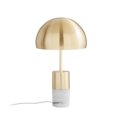 Lampada da tavolo PUMO CASTELLO 20 cm bianco e foglia oro abat-jour