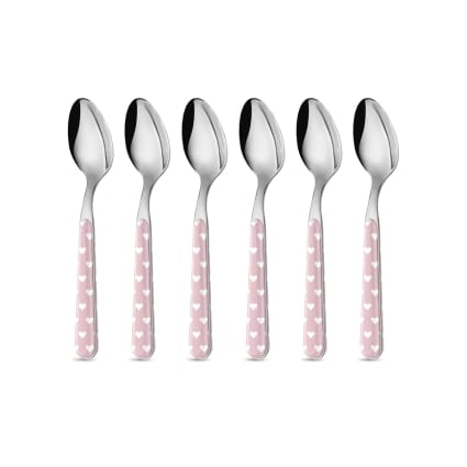 Set 4 Cucchiai Da Zuppa In Ceramica Rosa - Simpatici Cucchiai Cinesi Per Riso E Zuppa