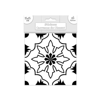 6 Stickers Carreaux De Ciment 15x15 Cm - Déco Murale Neuve, Marque SUD TRADING, Fabriqué En France