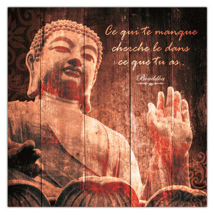 4 Tableaux Mandala Bouddha Gris Avec Brocart 30x40 Cm – Décoration Muraille Religieuse