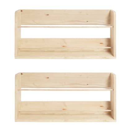 Estante mural para zapatos de madera (2 unidades) en beige Ehud