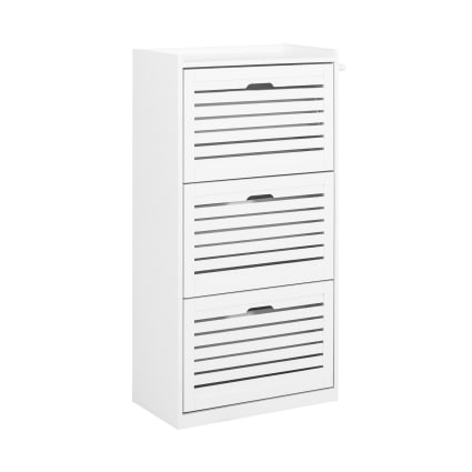 Vida Designs Dalby Meuble à Chaussures Moderne, 2 Portes et 1 tiroir, pour Couloir, Rangement pour Chaussures, Meuble en Bois de Noyer