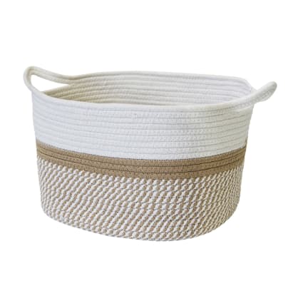 Panier De Rangement En Coton Naturel Avec Poignée Cuir – 3 Tailles (20x13x10 Cm, 25x18x15 Cm, 30x20x15 Cm) – Pour Salle De Bain, Chambre, Décoration