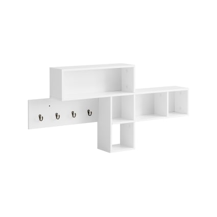 Appendiabiti Da Parete HAKU Con Specchio - Cromato E Bianco, MDF, Diametro 56 Cm