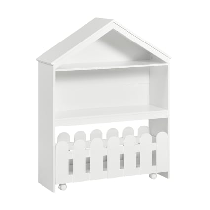 Étagère Mobile Pour Enfants En Forme De Maison – 4 Compartiments, Roulettes, MDF, 50x33x34 Cm !