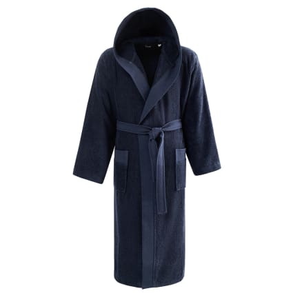 Peignoir à capuche uni 420 g/m² bleu nuit S Boxer Maisons du Monde