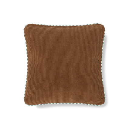 Wendbares Cordkissen mit zweifarbiger Verzierung, Rosa und Braun CORDUROY