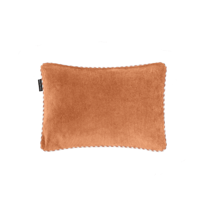 Wendbares Cordkissen mit zweifarbiger Verzierung 50x35 Orange CORDUROY