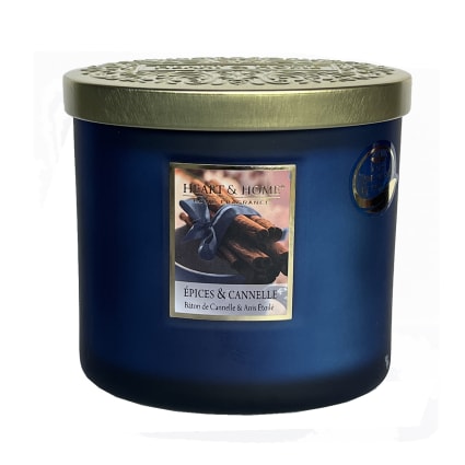 Bougie Parfumée Heart And Home Apaisement - 2 Mèches, Cire De Soja, Couleur Bleue | Bougie Relaxation Ambiance