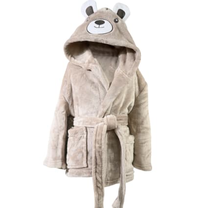 Peignoir enfant polaire doux chaud sable 02 ans Baby komo bobby