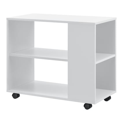 Beistelltisch mit Rollen in Holzoptik 60 x 70 x 35 cm, in Weiß ÄLVDALEN