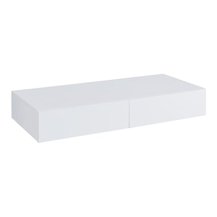 Wandregal mit Schublade in Holzoptik 12 x 80 x 35 cm, in Weiß KARSTULA