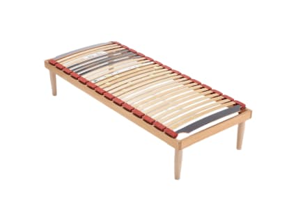 Set Di 4 Piedi In Faggio Per Reti A Doghe – Altezza 35 Cm, Con Bulloni E Dadi Per Il Fissaggio, Eleganti E Conici