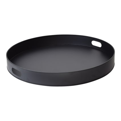Serviertablett aus Metall, 7x60x60 cm, Schwarz