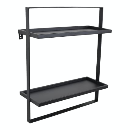 Wandregal aus Metall, 60x50x15 cm, Schwarz